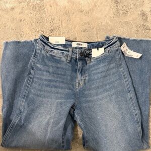 Mica Women's Light Blue High Rise Wide Crop Jeans